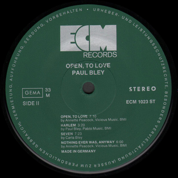 Paul Bley - Open, To Love (LP, Album)
