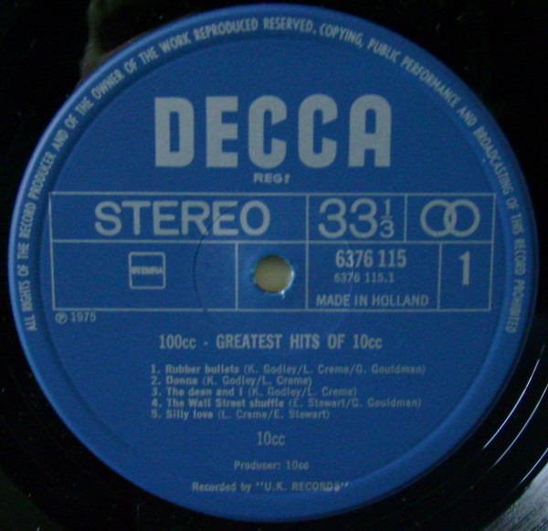 10cc - 100cc: Greatest Hits Of 10cc (LP, Comp)