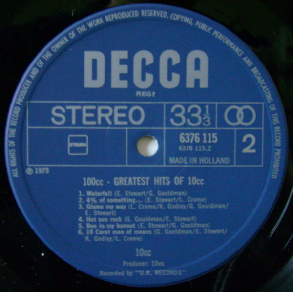 10cc - 100cc: Greatest Hits Of 10cc (LP, Comp)