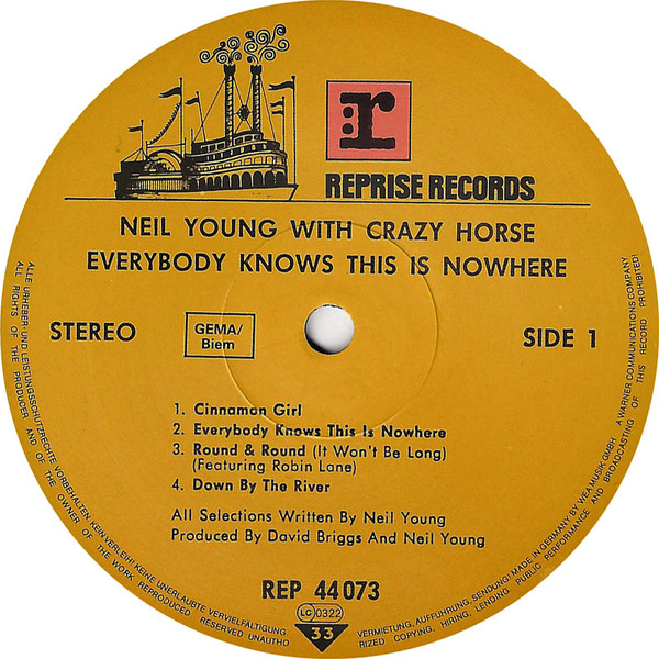 Neil Young With Crazy Horse - Everybody Knows This Is Nowhere (LP, Album, RE)