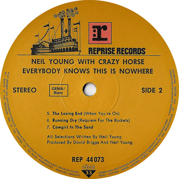 Neil Young With Crazy Horse - Everybody Knows This Is Nowhere (LP, Album, RE)