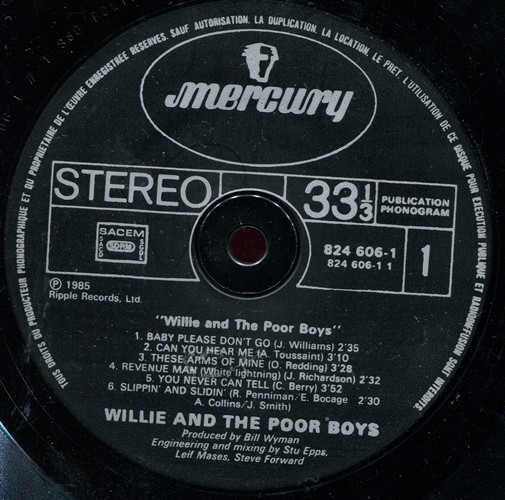 Willie And The Poor Boys - Willie And The Poor Boys (LP, Album)