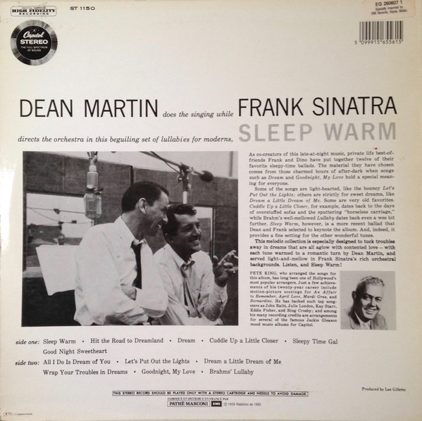 Dean Martin With Orchestra Conducted By Frank Sinatra - Sleep Warm (LP, Album, RE)