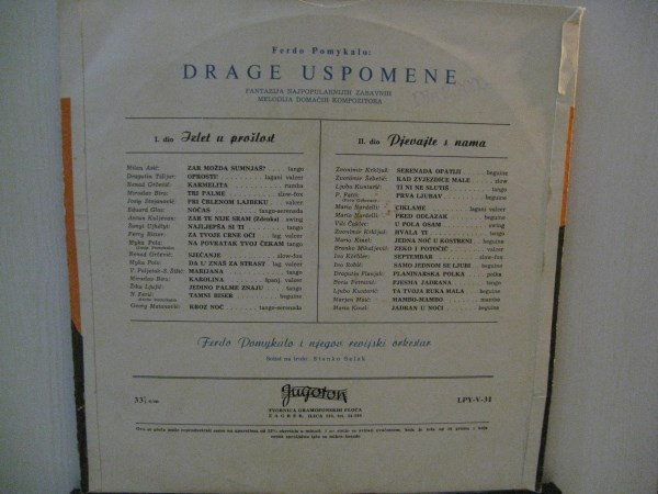 Ferdo Pomykalo I Njegov Revijski Orkestar* - Drage Uspomene (LP, Album)