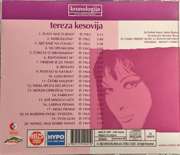 Tereza Kesovija - Kronologija - 20 Izvornih Snimaka (CD, Comp)