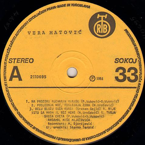 Vera* - Na Prozoru Ruzmarin Miriše (LP, Album)