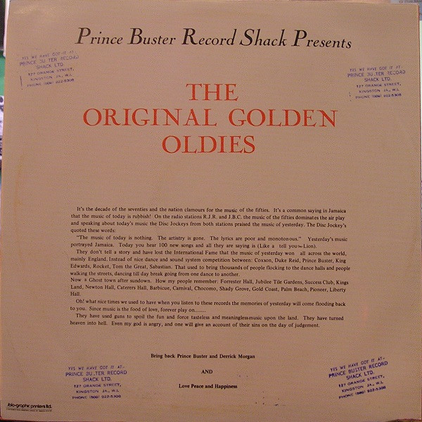 Prince Buster - Prince Buster Record Shack Presents The Original Golden Oldies Vol. 2 (LP, Comp, RE)
