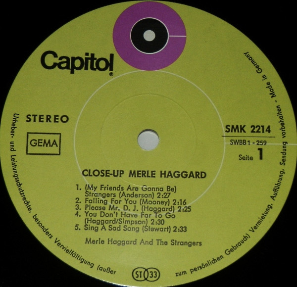 Merle Haggard - Close-Up Merle Haggard (2xLP, Comp)