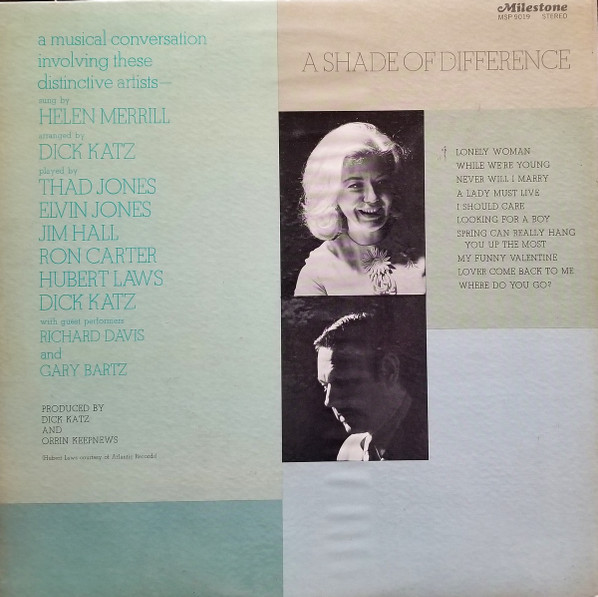Helen Merrill / Dick Katz - A Shade Of Difference (LP, Album, Gat)
