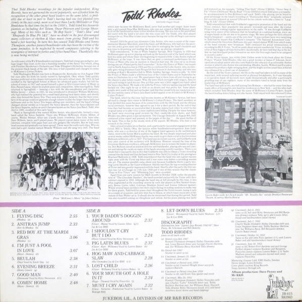 Todd Rhodes And His Toddlers - Your Daddy's Doggin Around (LP, Album, Comp, Mono)