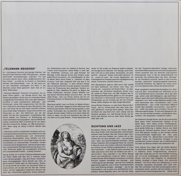 George Gruntz Sextett - Barock Sex & Jazz-Sechs (LP, Album)