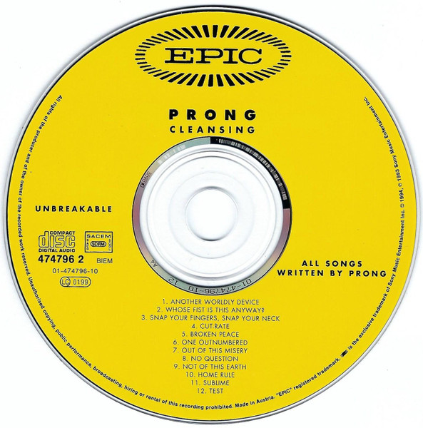 Prong - Cleansing (CD, Album)