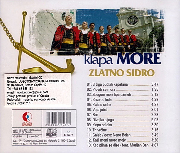 Klapa More - Zlatno Sidro (CD, Album)