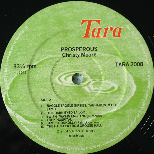 Christy Moore - Prosperous (LP, Album, RP, Gre)