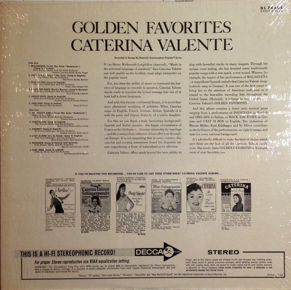 Caterina Valente - Golden Favorites (LP, Comp)