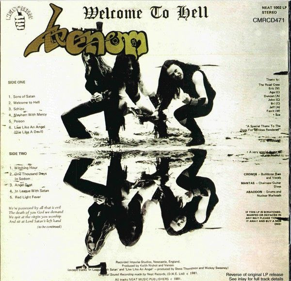 Venom (8) - Welcome To Hell (CD, Album, RE, RM)