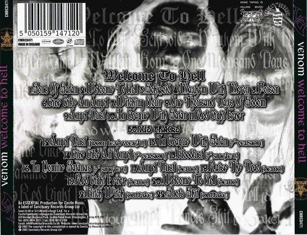 Venom (8) - Welcome To Hell (CD, Album, RE, RM)