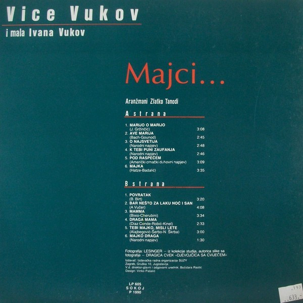 Vice Vukov I Mala Ivana Vukov* - Majci... (LP, Album)