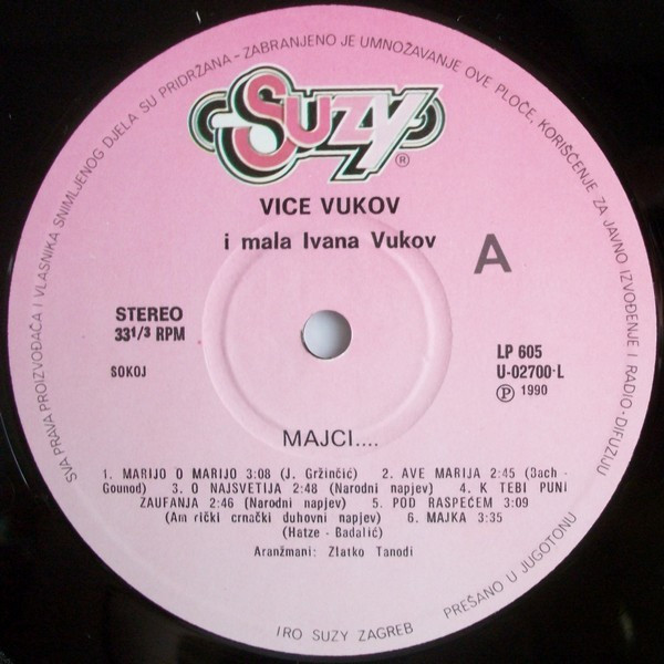 Vice Vukov I Mala Ivana Vukov* - Majci... (LP, Album)