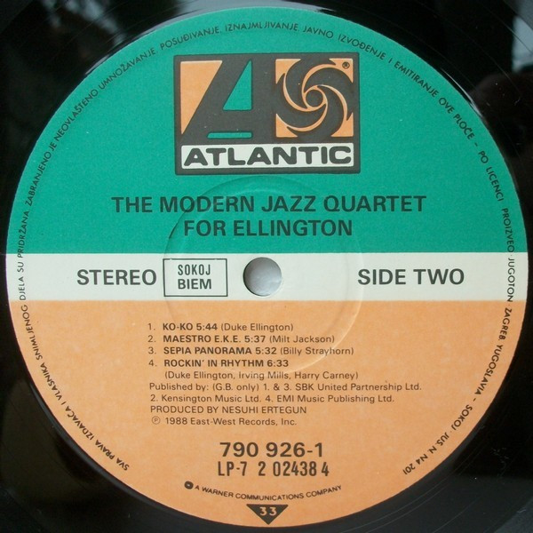 The Modern Jazz Quartet - For Ellington (LP, Album)