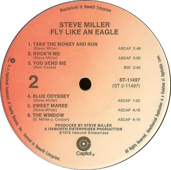 Steve Miller Band - Fly Like An Eagle (LP, Album, Jac)