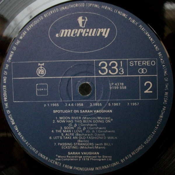 Sarah Vaughan - Spotlight On Sarah Vaughan (LP, Comp)