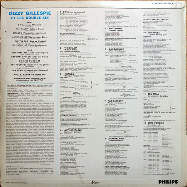 Dizzy Gillespie Et Les Double-Six* - Dizzy Gillespie Et Les Double-Six (LP, Album)