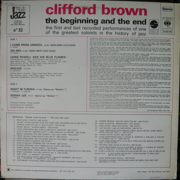 Clifford Brown - The Beginning And The End (LP, Album)