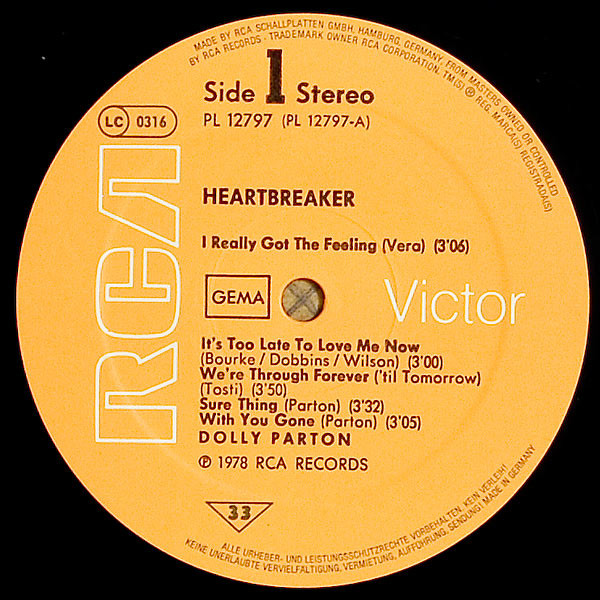 Dolly Parton - Heartbreaker (LP, Album)