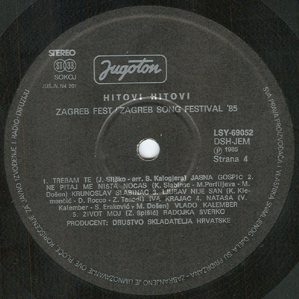 Various - Hitovi Hitovi (Zagreb Fest / Zagreb Song Festival '85) (2xLP, Comp)