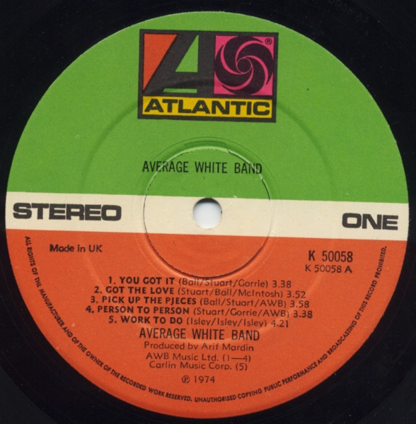 Average White Band - AWB (LP, Album)
