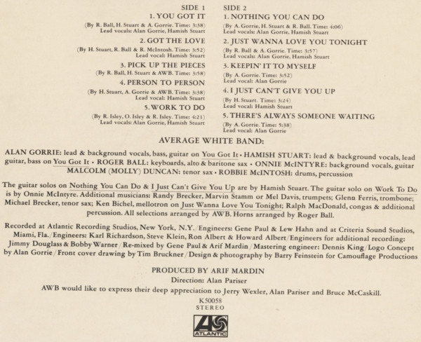 Average White Band - AWB (LP, Album)