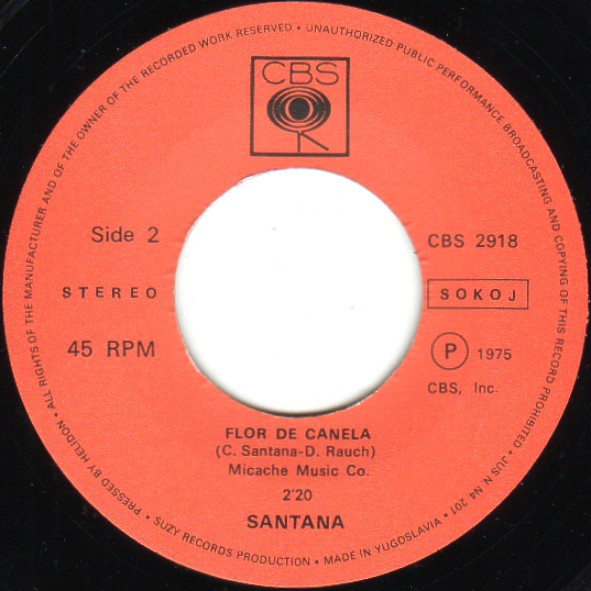 Santana - One With The Sun / Flor De Canela (7