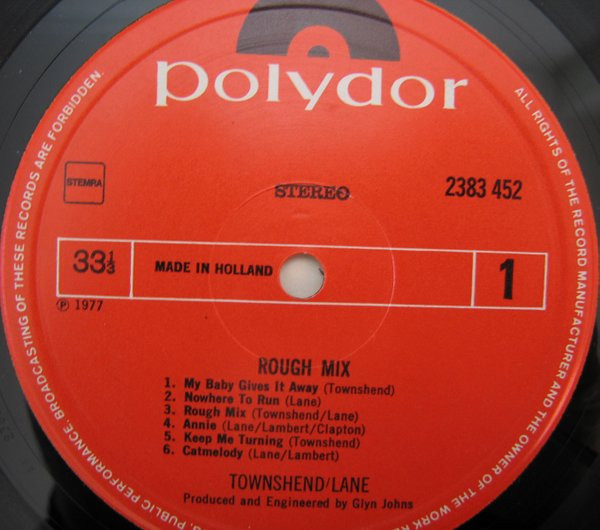 Pete Townshend • Ronnie Lane - Rough Mix (LP, Album, Gat)