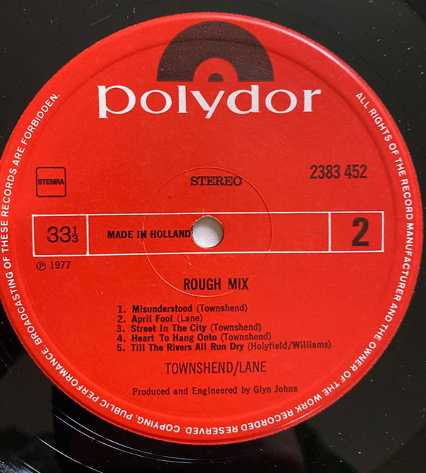 Pete Townshend • Ronnie Lane - Rough Mix (LP, Album, Gat)