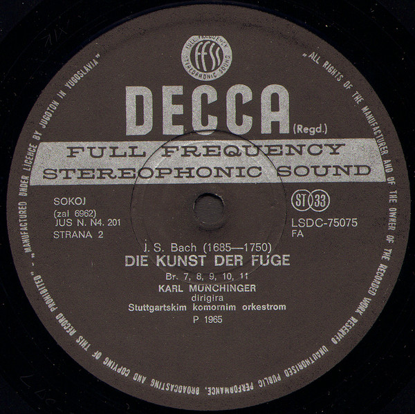 Bach*, MÃ¼nchinger* : Stuttgart Chamber Orchestra* - Die Kunst Der Fuge (2xLP, Album, RE)