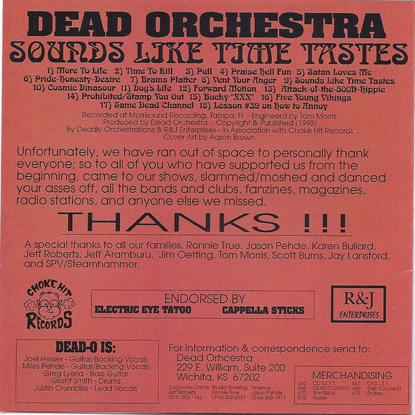 Dead Orchestra - Sounds Like Time Tastes (CD, Album)