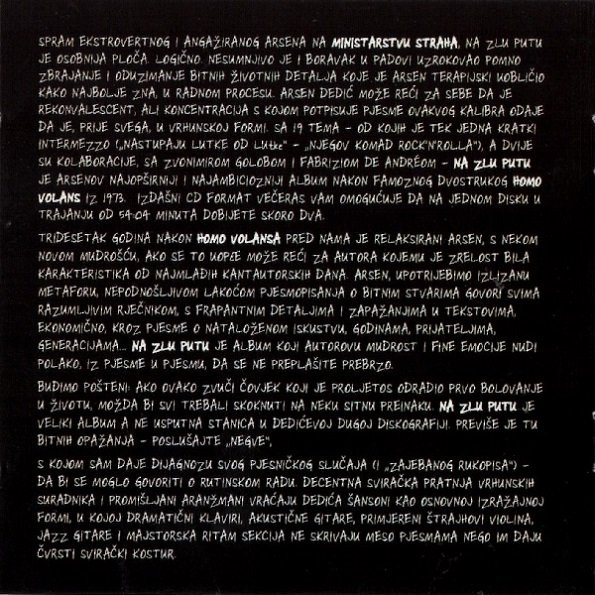 Arsen* - Na Zlu Putu (CD, Album, Copy Prot., Enh)