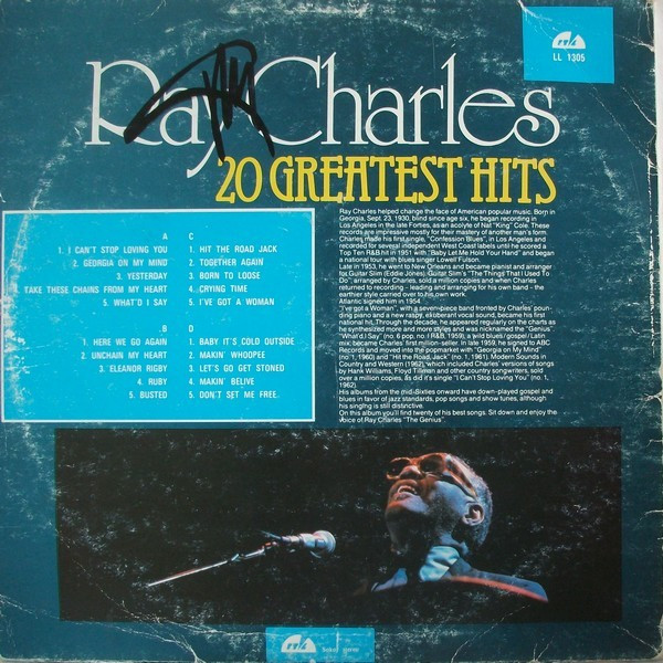 Ray Charles - 20 Greatest Hits (2xLP, Comp)