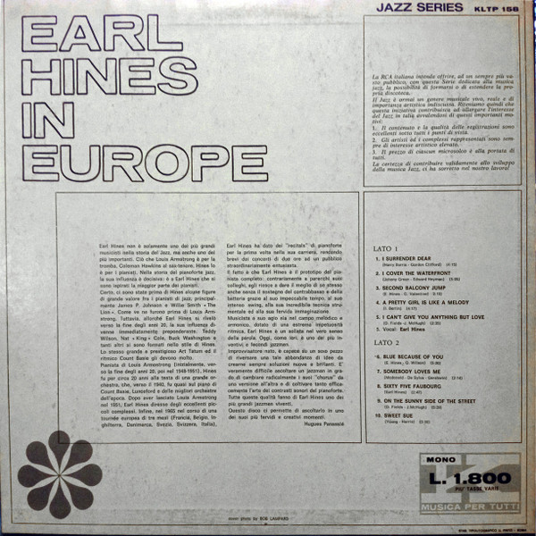 Earl Hines - In Europe (LP, Album, Mono)