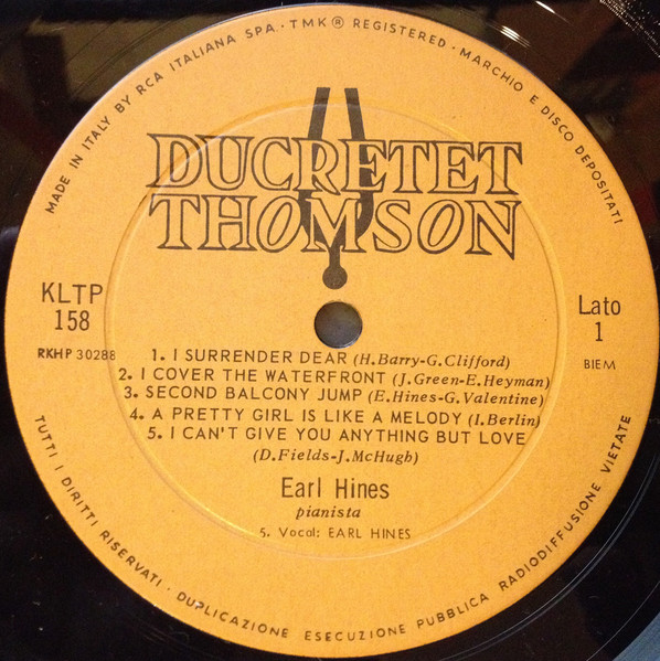 Earl Hines - In Europe (LP, Album, Mono)