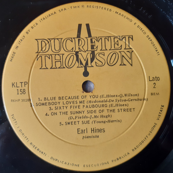 Earl Hines - In Europe (LP, Album, Mono)