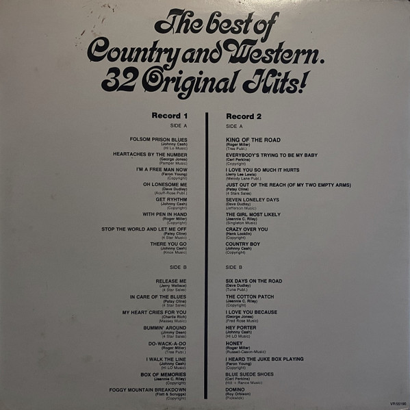Various - The Best Of Country And Western - 32 Original Hits (2xLP, Comp, Gat)