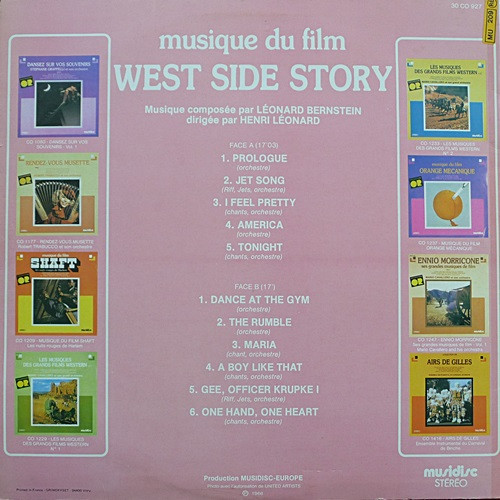 Leonard Bernstein, Henry Léonard - Musique Du Film West Side Story (LP, Album, RE)