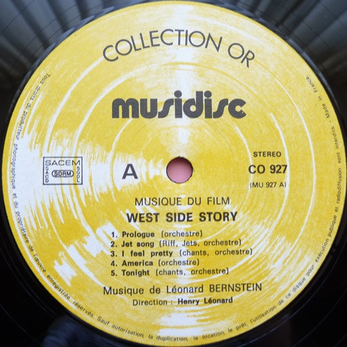 Leonard Bernstein, Henry Léonard - Musique Du Film West Side Story (LP, Album, RE)