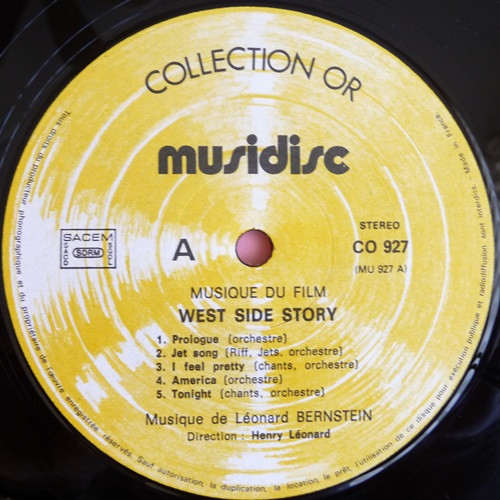 Leonard Bernstein, Henry Léonard - Musique Du Film West Side Story (LP, Album, RE)