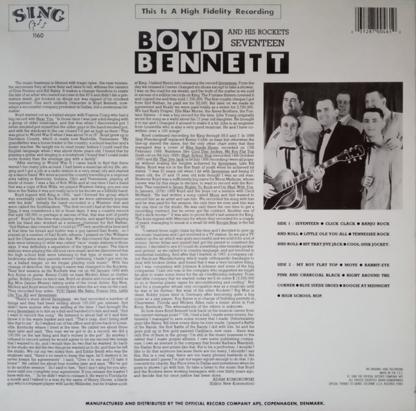 Boyd Bennett And His Rockets - Seventeen (LP, Comp)
