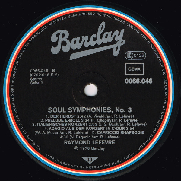 Raymond Lefevre* - Soul Symphonies, No. 3 (LP, Album)