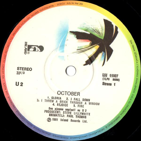 U2 - October (LP, Album, RE)
