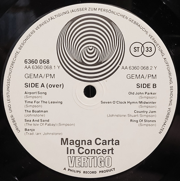 Magna Carta - In Concert (LP, Album, Ver)
